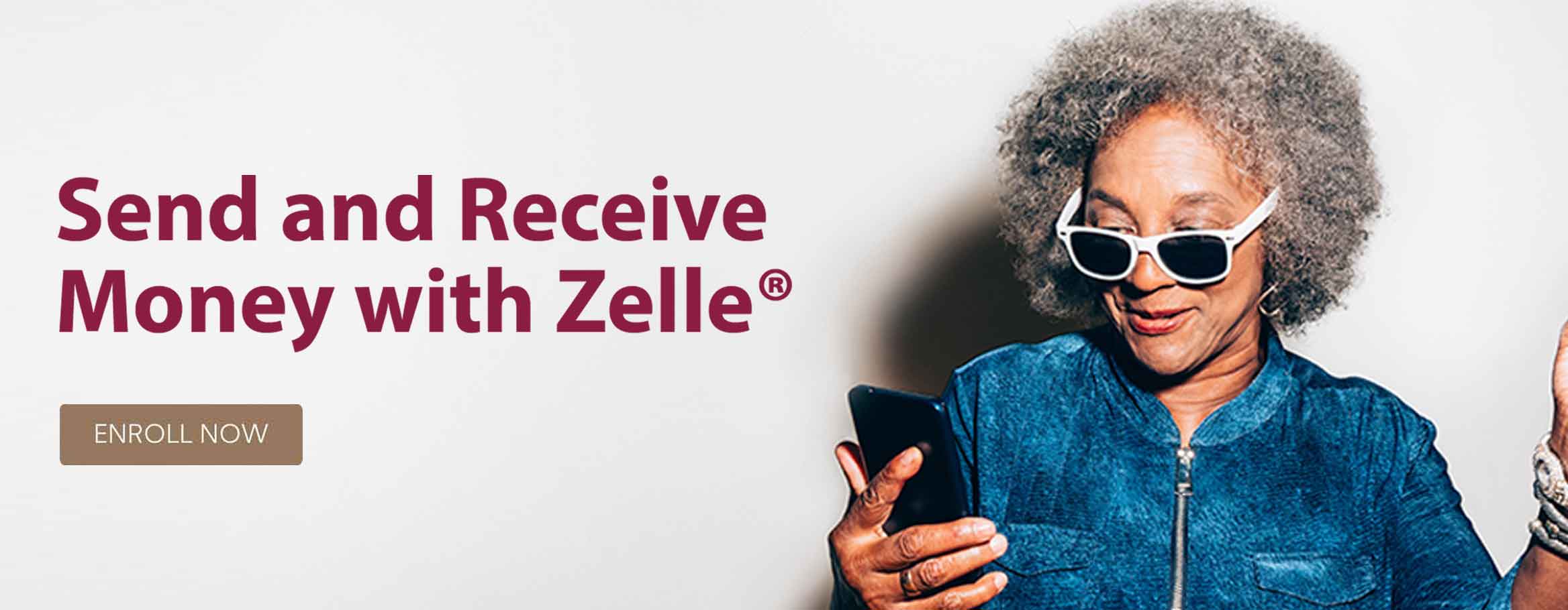 Send and receive money with Zelle, woman using app on her phone